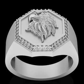 Águia anel prata ouro joalheria imprimível 3d modelo tendência moda Projeto zbrush tigre 3d print model - Mito3D