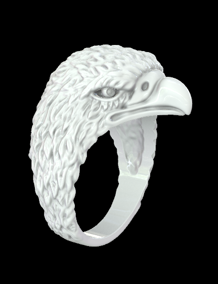 Aigle bague bijoux animaux volant mouche anneaux art 3D print model - Mito3D