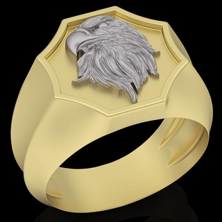 eagle ring silver gold jewelry printable 3d model trend fashion design zbrush tiger 3d print model - Mito3D