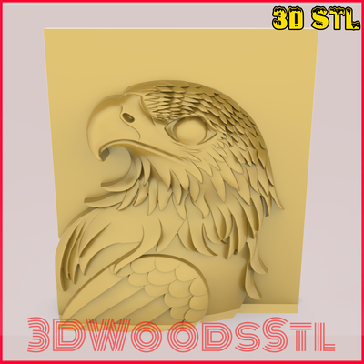 eagle stl 3d model relief wall decor cnc router engraver artcam aspire files art woodworking digital resin filament wood carving carve maker file 3d print model - Mito3D