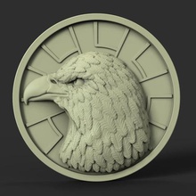 eagle vol1 pendant jewelry biker stylized feather fur ornament silver fashion necklace chain bird 3d print model - Mito3D