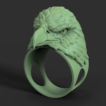 aigle vol2 anneau bijoux d'argent de la mode ornement oiseau 3d print model - Mito3D