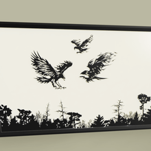 las águilas art 2dart Arte en 2d arte de la pared eagle pintura 3d print model - Mito3D