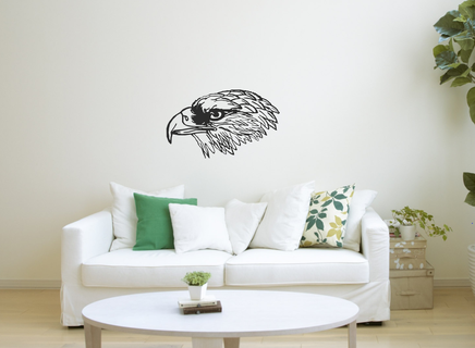 águilas cabeza pared Arte decoración animales animal vivo hogar casa ornamento 2d 2dart mural wall2d calvo águila aves salvaje línea 3d print model - Mito3D