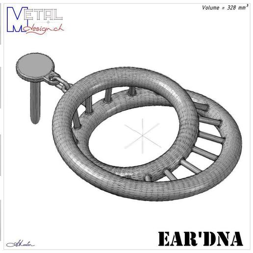 l'oreille'dna bijoux des boucles d'oreilles doreilles 3D print model - Mito3D