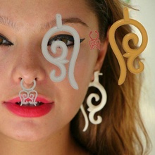 ear earring necklace hot fake piercing non-piercing nose septum gook jewellery ring femj-121 3d print cnc fashion hook jewel jewelry cuff sexy body weight tongue female nipple restraints adjustable 3d print model - Mito3D