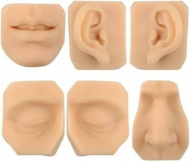 oído nariz ojo boca sutura almohadillas almohadilla médico práctica silicio molde prácticamente cirugía agujas coser cortar 3d print model - Mito3D
