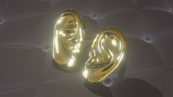 orecchio forma orecchini gioielleria 3d print model - Mito3D