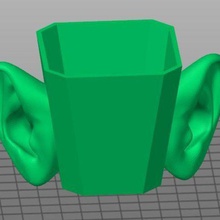 eared cup home decor 3d print model - Mito3D