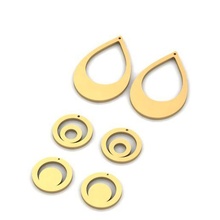 earing jewelry gold print silver fashion gem 3d print model - Mito3D