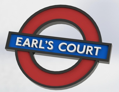 earl's court tube stop sign 3d print model - Mito3D