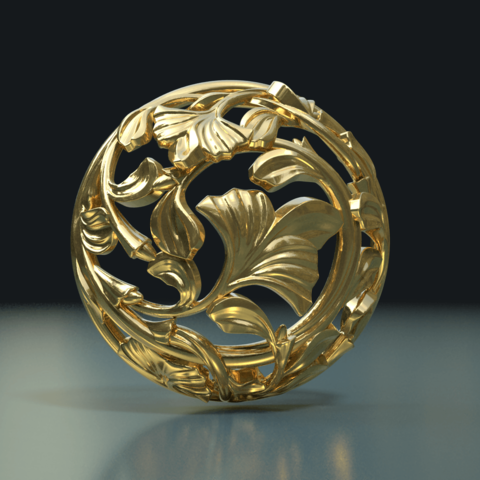 earring jewelry earrings gold foliage curls lives 3D print model - Mito3D