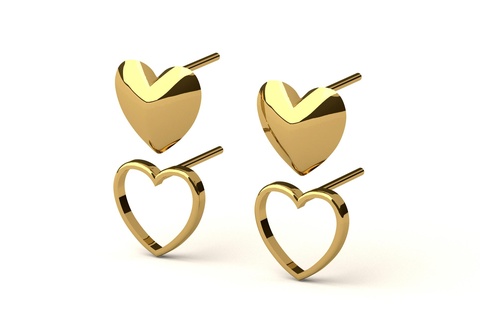 earring 07 jewelry jewellery gold silver 3dprint printable 3dmodel fashion jewel heart sale 3d print model - Mito3D