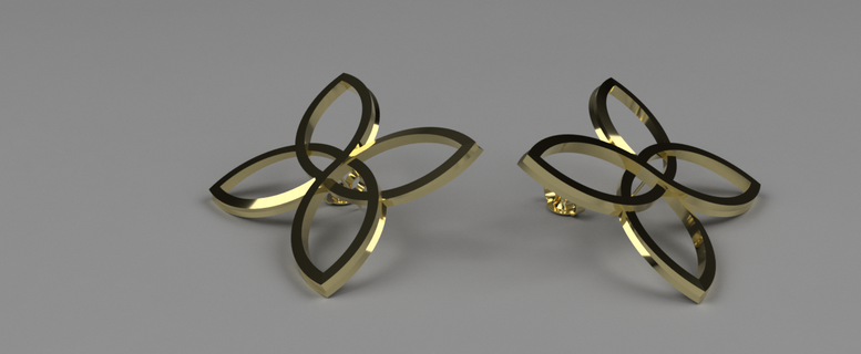arete 1 oído anillo joya oro dorado 3dkma 3d print model - Mito3D