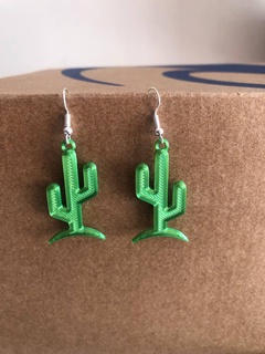 earring cactus pendant Jewelry earrings pendant earring cactus jewelry retro  3d print model - Mito3D
