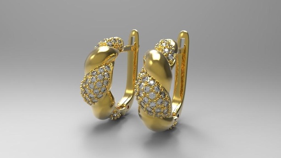 Ohrring Schnitt e22 Armband Solitär Ring Schmuck Diamant Juwelen Saphir Gold Armreif Charakter Hochzeit Kunst einsam 3d print model - Mito3D