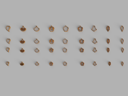 orecchino taglierina 9 unico totale 36 polimero argilla polimerica gioielleria orecchini 3d print model - Mito3D