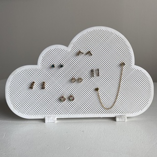 earring enamel pin display - cloud soporte aros pines 3d print model - Mito3D