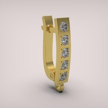 boucle d'oreille de fixation bijoux des boucles d'oreilles les diamants or 3d print model - Mito3D
