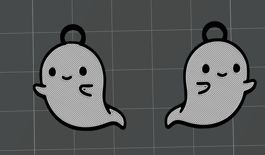 earring ghost halloween 3d print model - Mito3D
