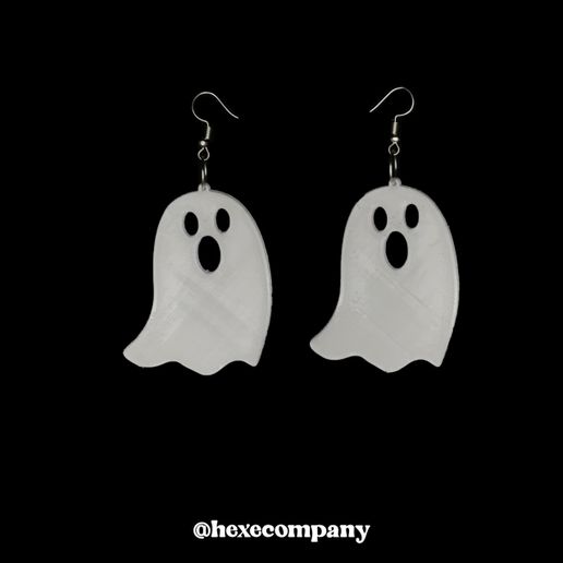 earring ghosts jewelry ghost earrings alternative spooky goth key ring alt style jewerly horror halloween 3D print model - Mito3D