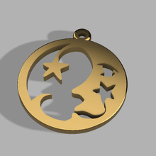 earring moon jewelry loop earing 3d print model - Mito3D