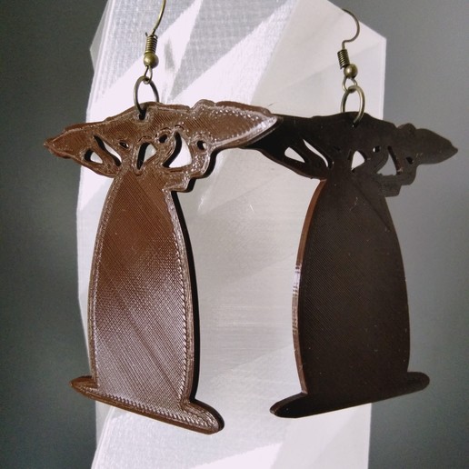 earring pendant key ring baobab fashion loop ear door keys 3D print model - Mito3D