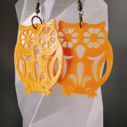 boucle d'oreille pendentif porte-clés hibou de la mode l'oreille porte les touches clé owl nice 3D print model - Mito3D