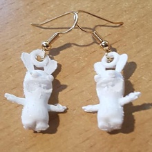 earring pending rabbit cretin jewelry crazy 3d print model - Mito3D