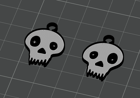 orecchino cranio Halloween 3d print model - Mito3D