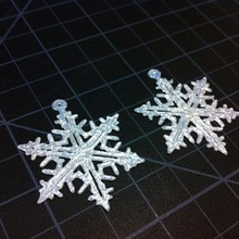 earring 6 snowflake various printed 3d print model - Mito3D