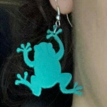 earrings animal earring frog 3d print model - Mito3D