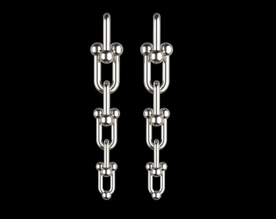 orecchini braccialetto tiffany oro squillare pendente collegamento catena 3d print model - Mito3D