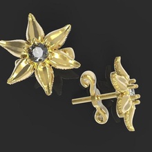 earrings jewelry jewellery earring flower 3d print model - Mito3D