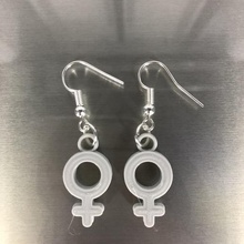 earrings ' venus' fashion feminist female symbol venus idealab pendants pendant earring 3d print model - Mito3D