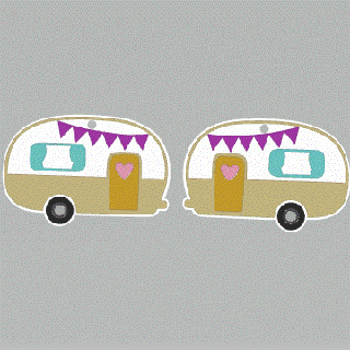 earrings - cute little campervan camp camping van jewelry jewellery accessories fun fdm ender 3d print model - Mito3D