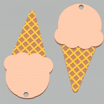 earrings - ice cream cone jewelry jewellery accessories cute fun fdm ender glass window stained fashion 3D print model - Mito3D
