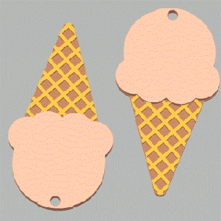 earrings - ice cream cone earrings jewelry jewellery accessories cute fun fdm ender glass window stained window fashion ice cream  3d print model - Mito3D