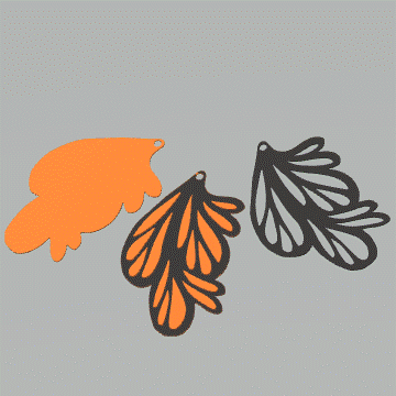pendientes monarca alas conjunto mariposa Moda joyería fdm ender 3D print model - Mito3D