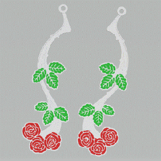 earrings - rose vine jewellery necklace flower resin design beautiful fashion fdm ender gold style silver 3d print model - Mito3D