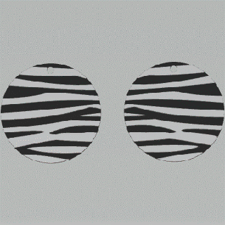 orecchini zebra dischi gioielleria Accessori carina divertimento fdm ender bicchiere finestra macchiato moda 3d print model - Mito3D