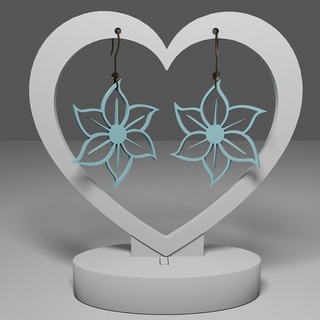 Ohrringe 205 Blumen Blume Ohrring Schlüsselbund Anhänger Halskette Geschenk Schmuck elegant Weihnachten 3d print model - Mito3D