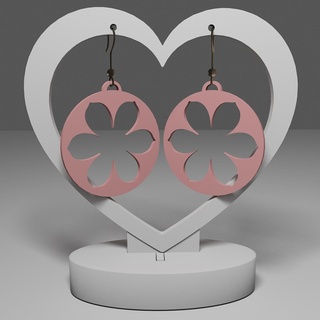 earrings 215 - flower earring keychain pendant necklace gift jewelry elegant christmas 3d print model - Mito3D