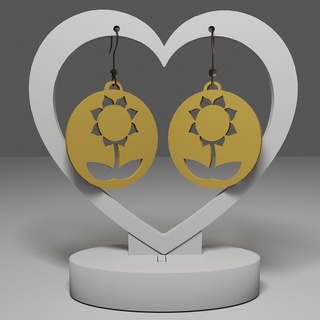 earrings 216 - flower earring keychain pendant necklace gift jewelry elegant christmas 3d print model - Mito3D