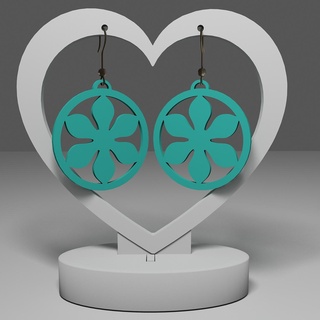 earrings 218 - flower earring keychain pendant necklace gift jewelry elegant christmas 3d print model - Mito3D