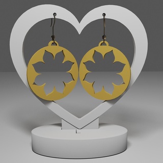 earrings 221 flower earring keychain pendant necklace gift jewelry elegant christmas 3d print model - Mito3D