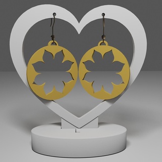 Ohrringe 221 Blume Ohrring Schlüsselbund Anhänger Halskette Geschenk Schmuck elegant Weihnachten 3d print model - Mito3D