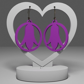 earrings 228 - flower earring keychain pendant necklace gift jewelry elegant christmas 3d print model - Mito3D