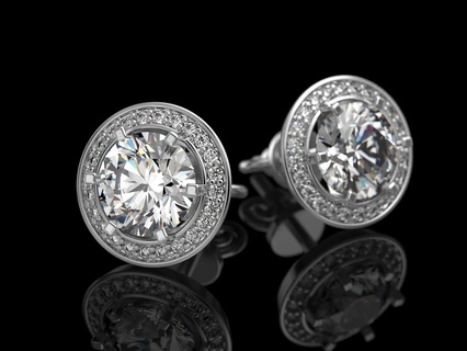 boucles d'oreilles 4 bijoux impression 3dprinted imprimable conception bijou d'or mode or prototypage argent femmes gemme diamant boucle d'oreille 3d print model - Mito3D