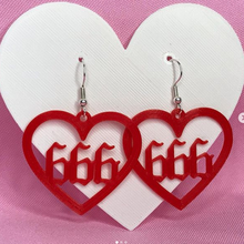 earrings 666 jewelry anime hoops kawaii heart 3d print model - Mito3D